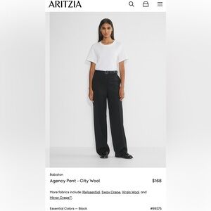 Aritzia Babaton Black City Wool Pants